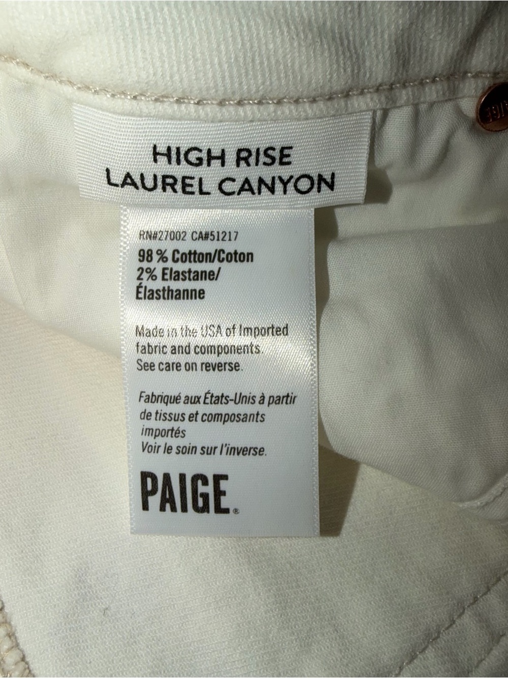 NEW Anthropologie X Paige High Rise Laurel Canyon Flare Jeans White Size 27 - Picture 7 of 9